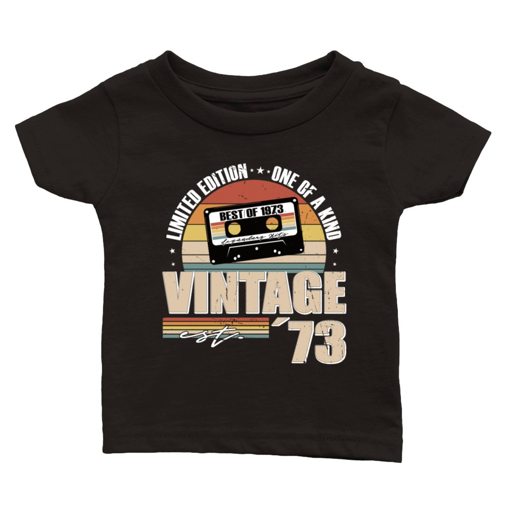 50th birthday vintage 1973 born in 1973 Classic Baby Crewneck T-shirt