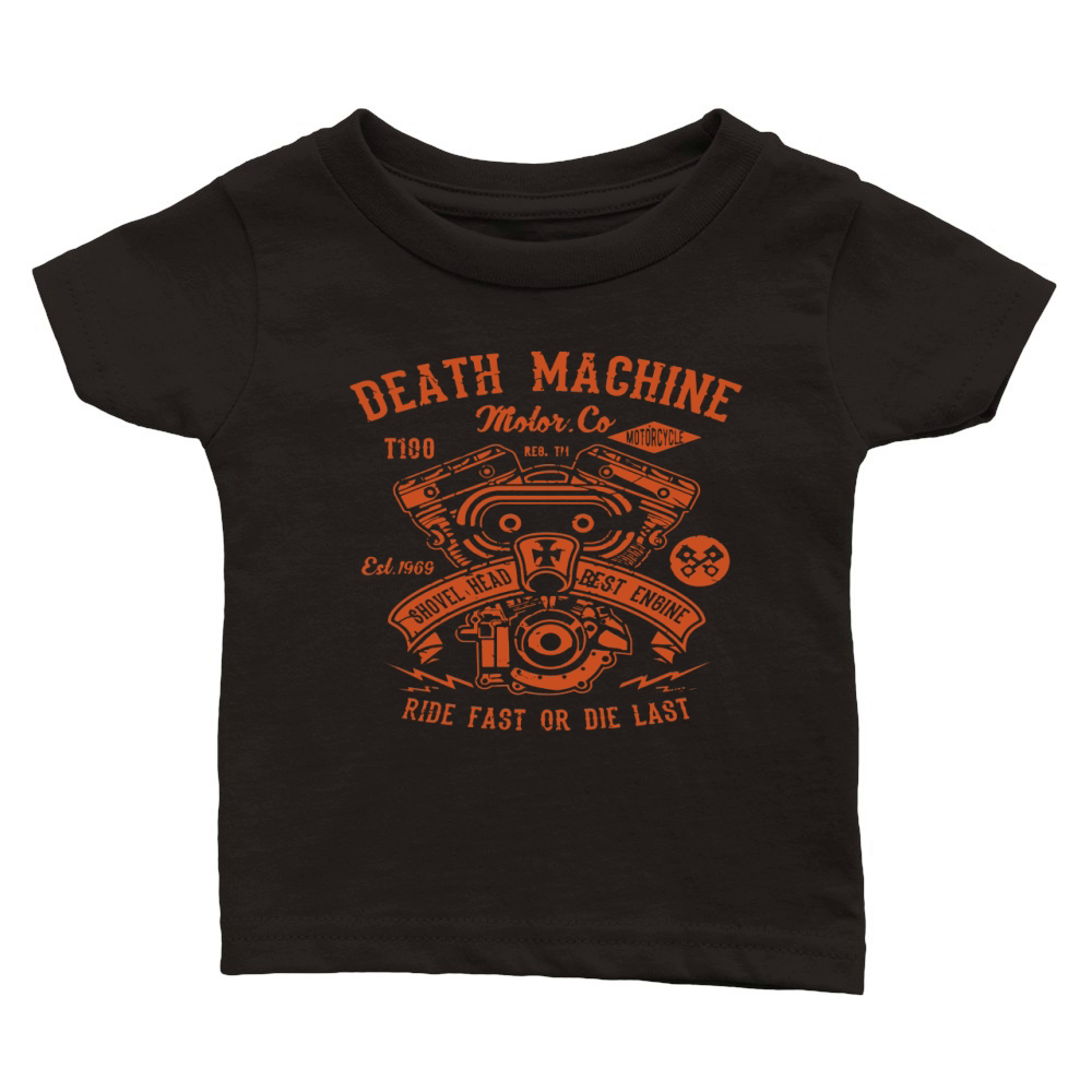 Death Machine Motor Co. Shovelhead Best Engine T-Shirt Classic Baby Crewneck T-shirt