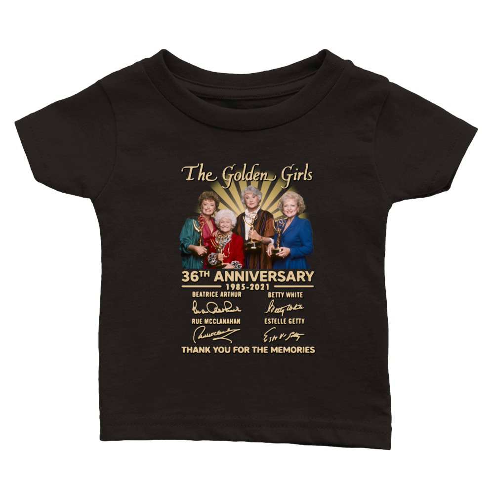 The Golden Girls 36th anniversary t1985 2021 thank you for the memories signatures Classic Baby Crewneck T-shirt