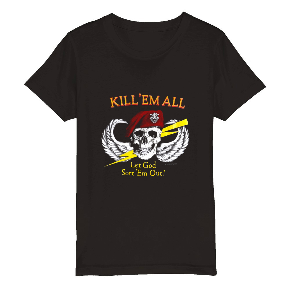 1986 Kill Em All Let God Sort Em Out Organic Kids Crewneck T-shirt