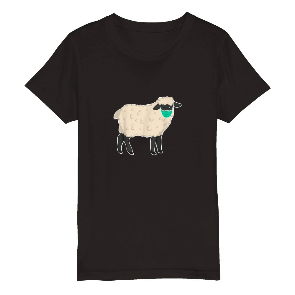 Anti-mask sheep with face mask Shirt Organic Kids Crewneck T-shirt