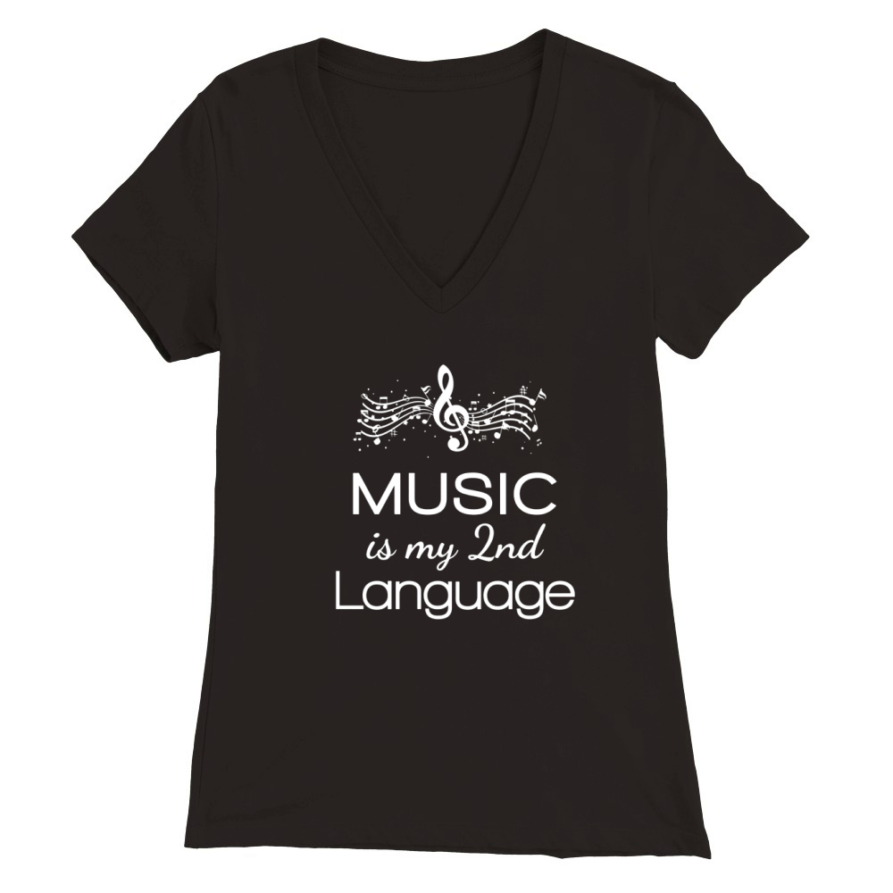 MUSIC Premium Womens V-Neck T-shirt