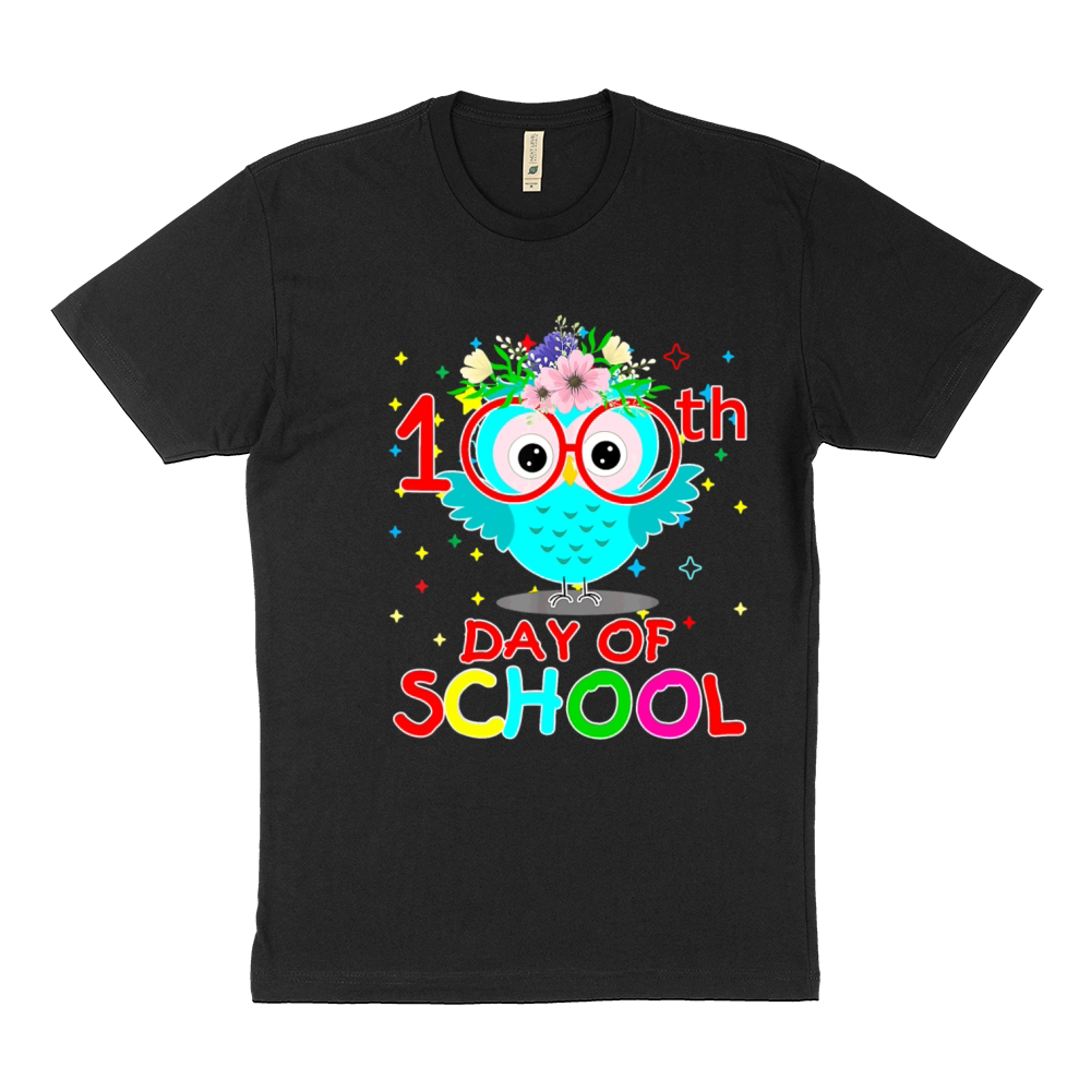 100 Days Of School Cute Owl Happy 100th Day Sustainable T-Shirt