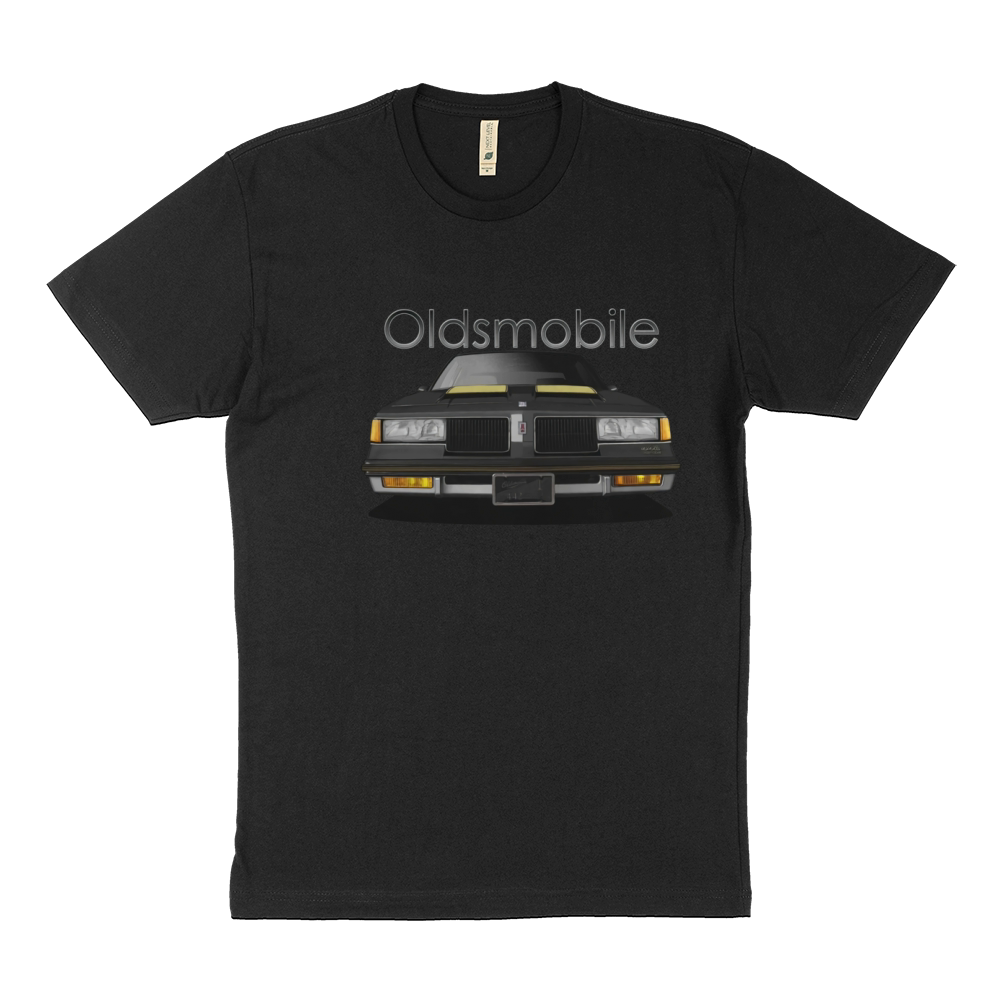 1987 Oldsmobile 442 Front Black Sustainable T-Shirt