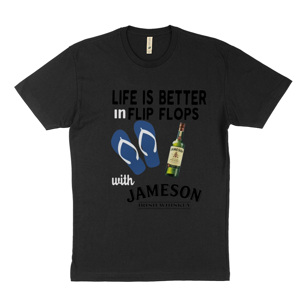 Life is better in flip flops with Jameson Irish Whiskey Sustainable T-Shirt