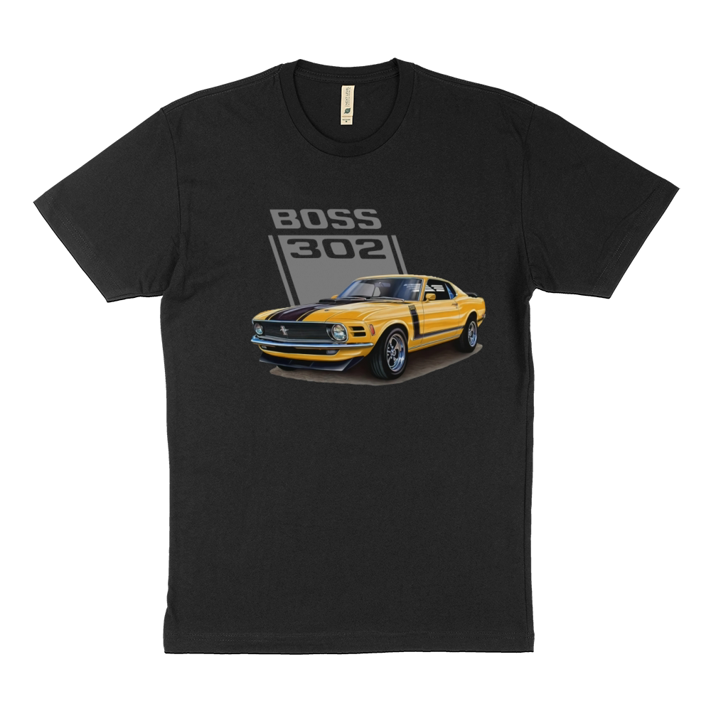 The Grabber Orange Mustang Boss 302 - 1970 model Sustainable T-Shirt