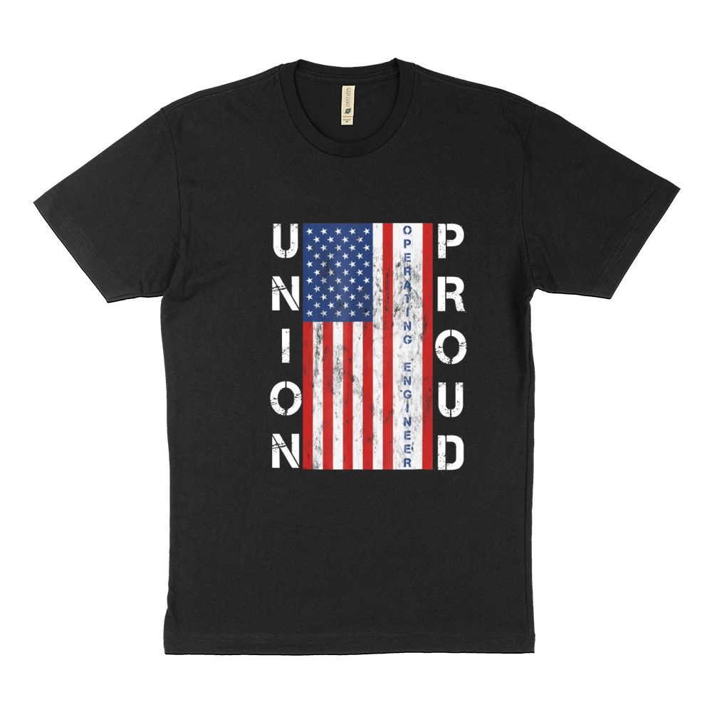 Union Proud American Flag Operating Engineer Sustainable T-Shirt