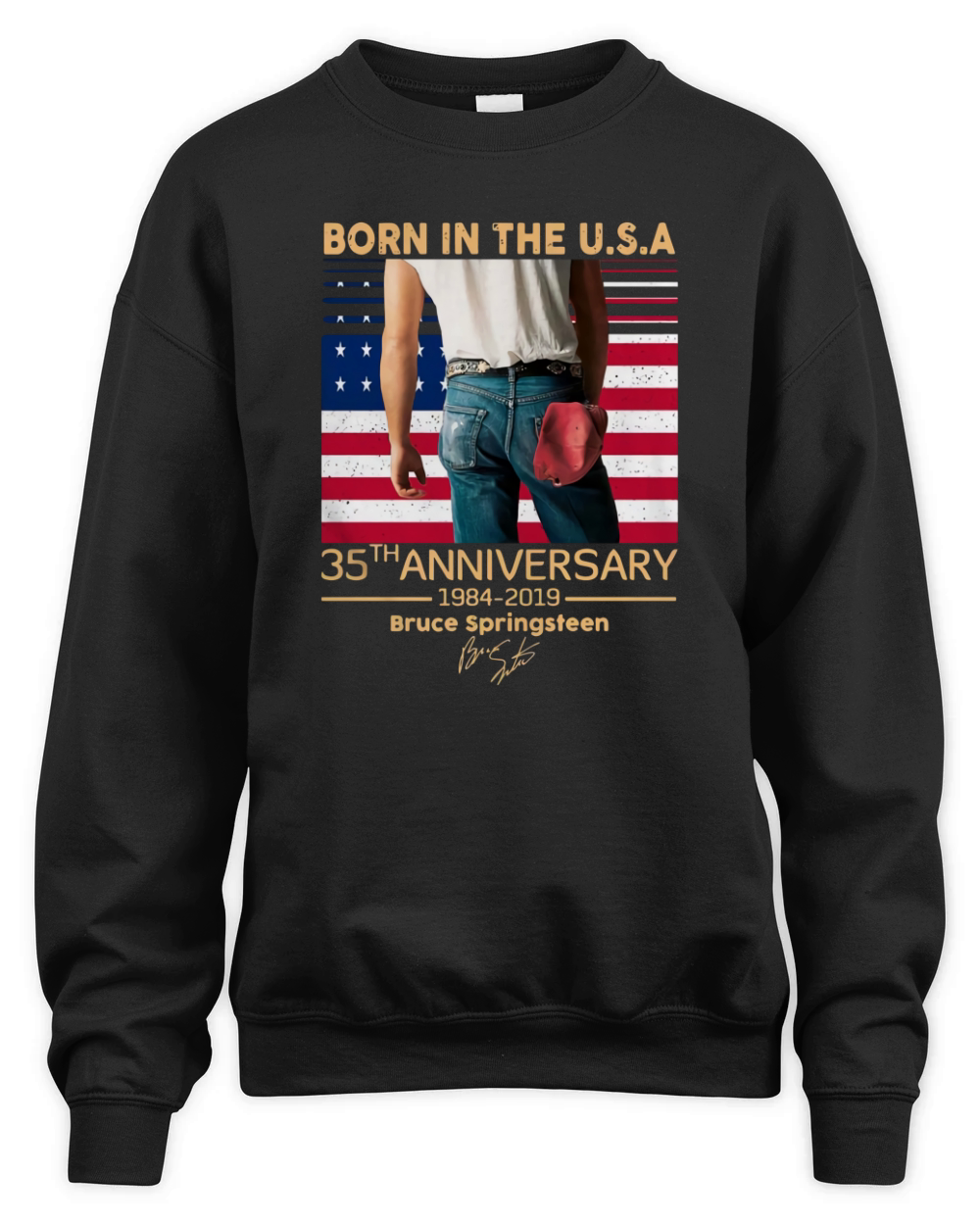 Born In The Usa 35th Anniversary 1984 2019 Bruce Springsteen Unisex Premium Crewneck Sweatshirt