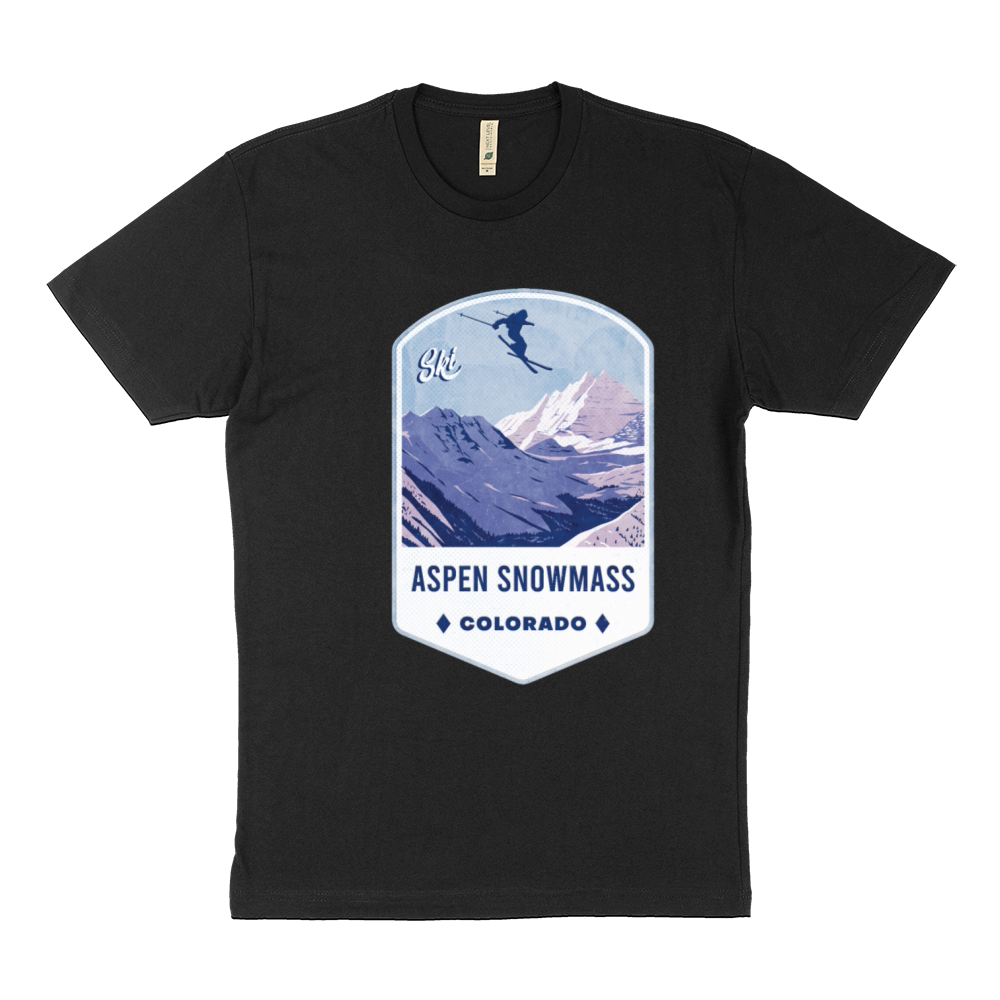 Aspen Snowmass Colorado Ski Badge Sustainable T-Shirt