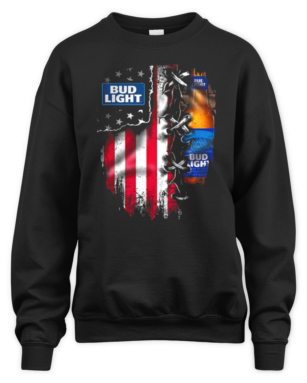 Bud Light inside American flag shirt Unisex Premium Crewneck Sweatshirt