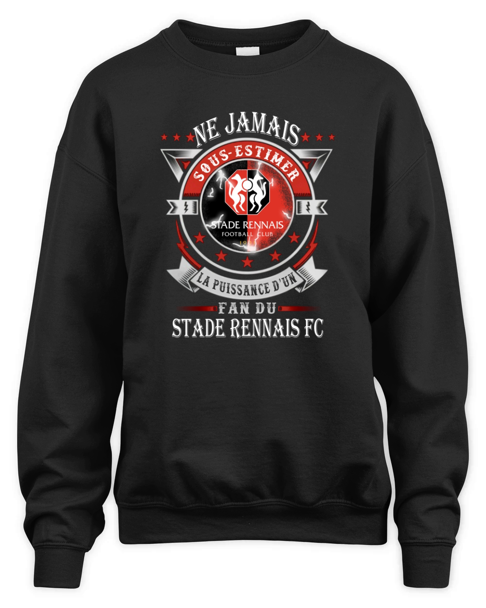 Ne jamais sous estimer la puissance d'un fan du stade rennais fc Unisex Premium Crewneck Sweatshirt