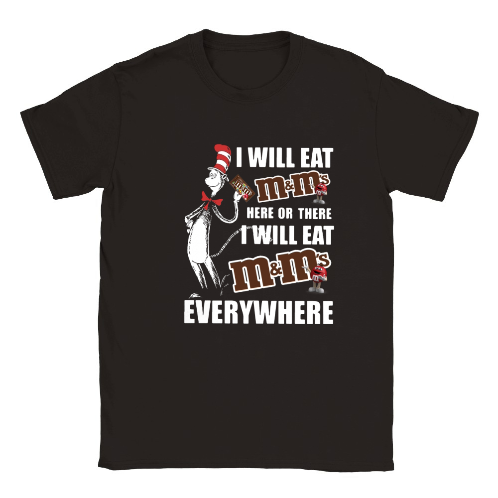 Dr Seuss I will eat m m's here or there I will eat m m's everywhere shirt Classic Kids Crewneck T-shirt