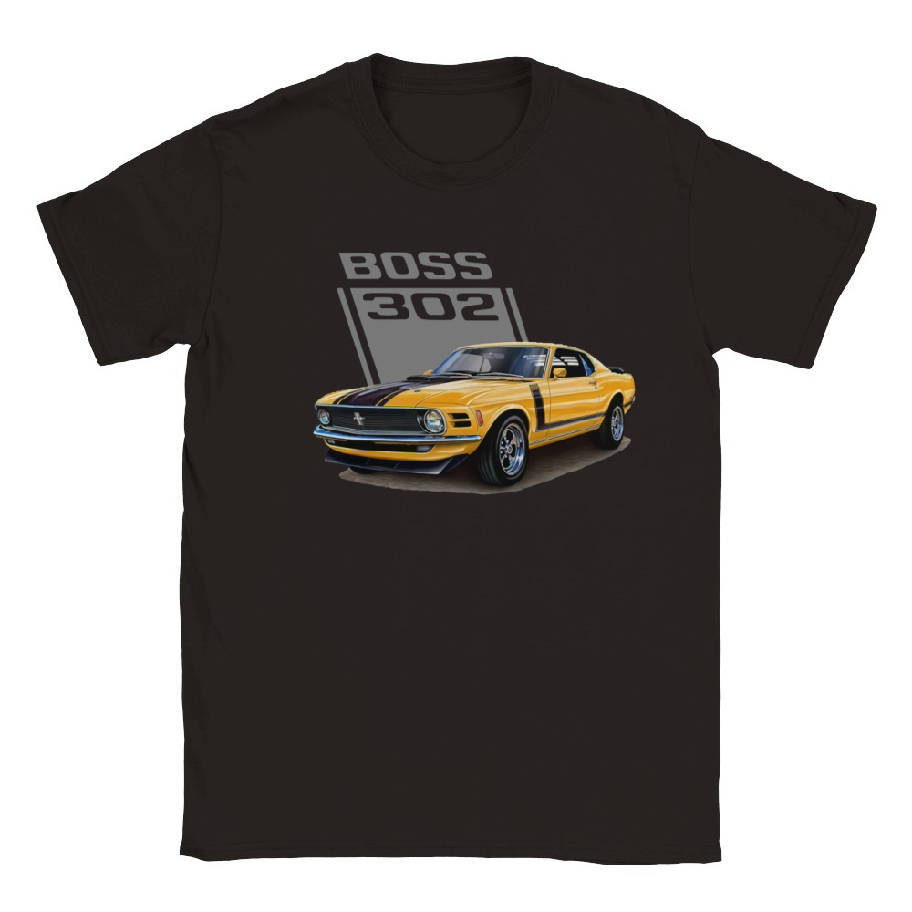 The Grabber Orange Mustang Boss 302 - 1970 model Classic Kids Crewneck T-shirt