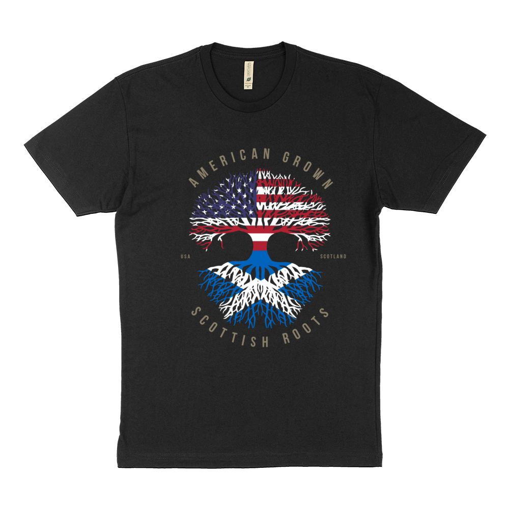 American Grown Scottish Roots Scotland Flag Sustainable T-Shirt