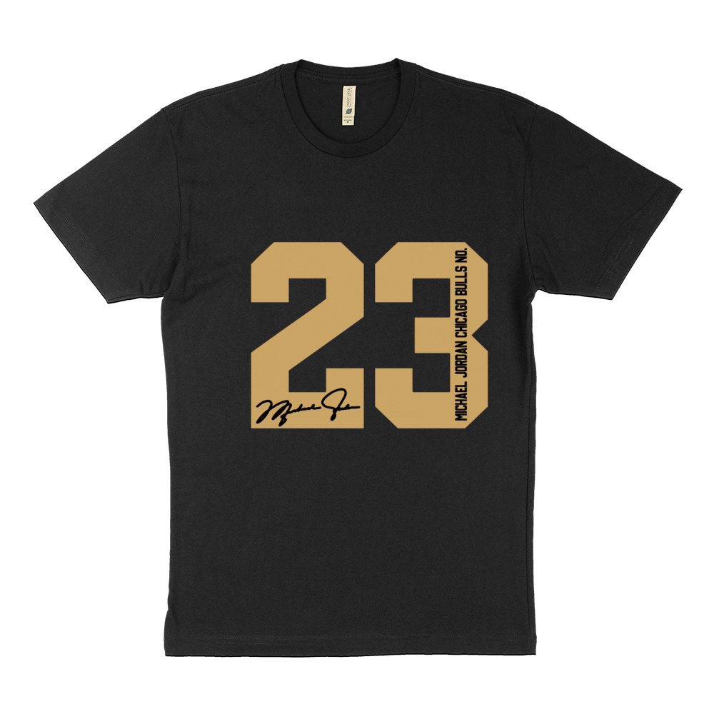 Gold Print Mens Michael Legend 23 Jordan Sustainable T-Shirt