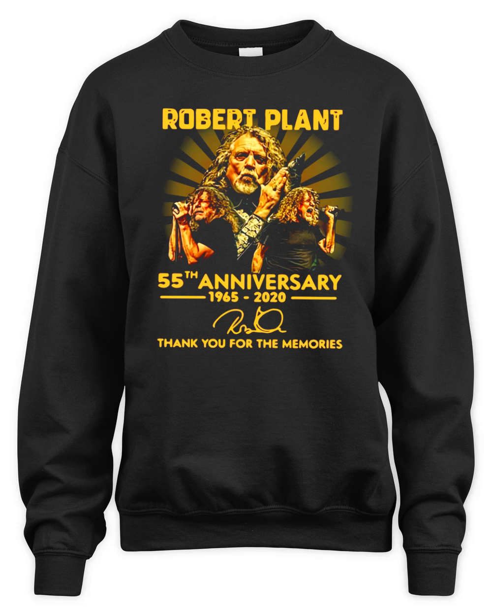Robert Plant 55th anniversary 1965 2020 thank you for the memories Unisex Premium Crewneck Sweatshirt