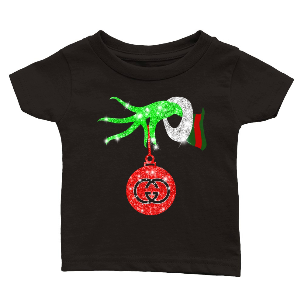 Grinch Merry Christmas Glitter Classic Baby Crewneck T-shirt