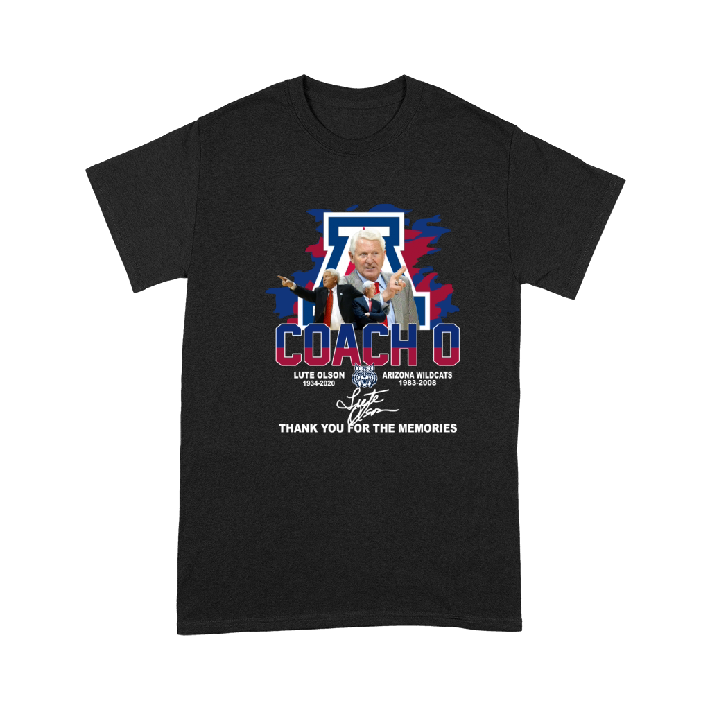 Coach O Lute Olson 1934 2020 Arizona Wildcats 1983 2008 Signature Premium T-shirt