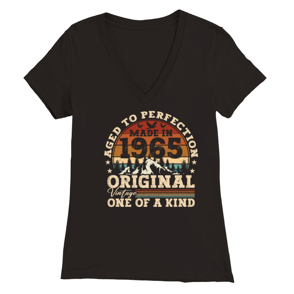 Original 1965 Vintage Vintage Birthday Retro Premium Womens V-Neck T-shirt