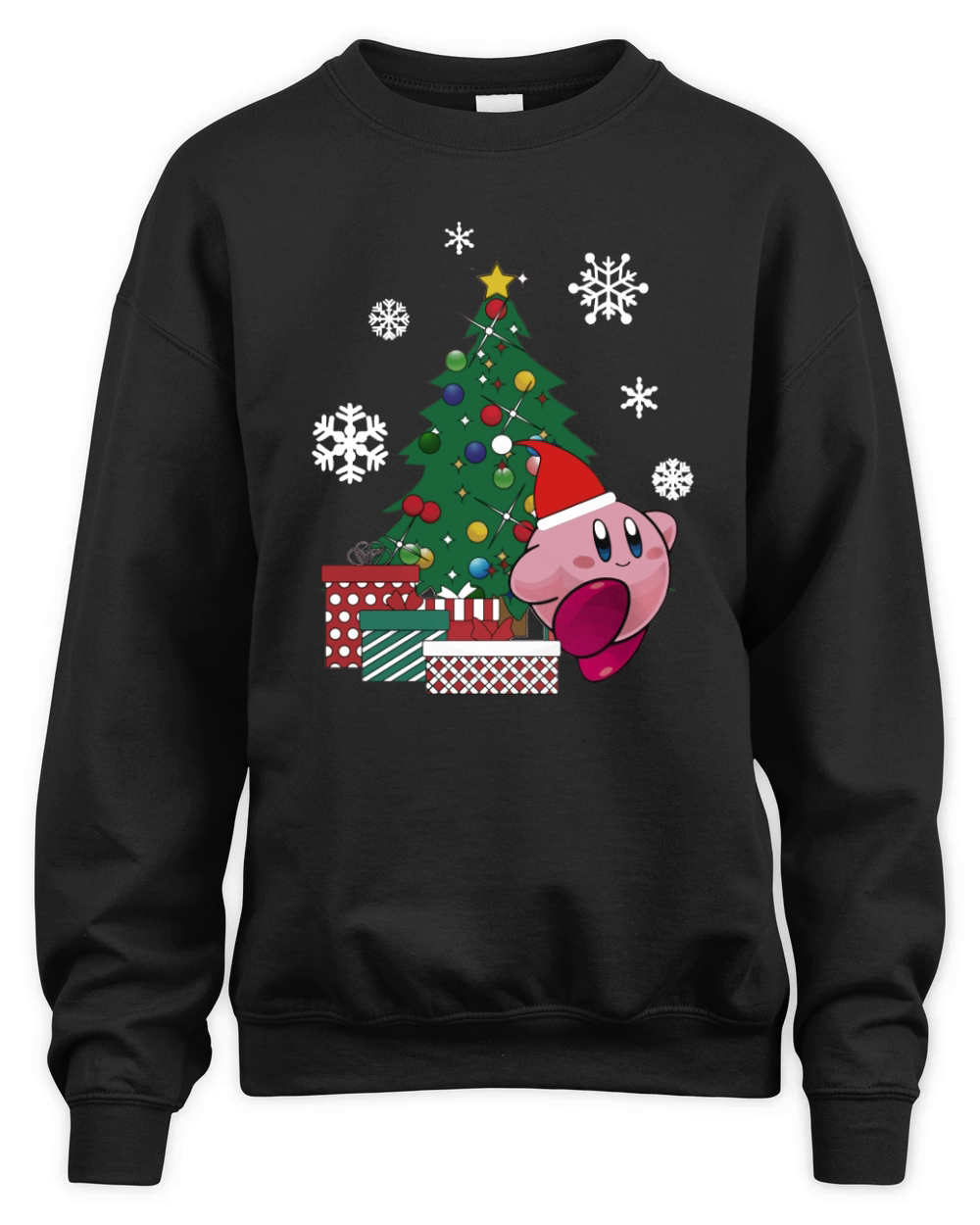 Kirby Around The Christmas Tree Unisex Premium Crewneck Sweatshirt