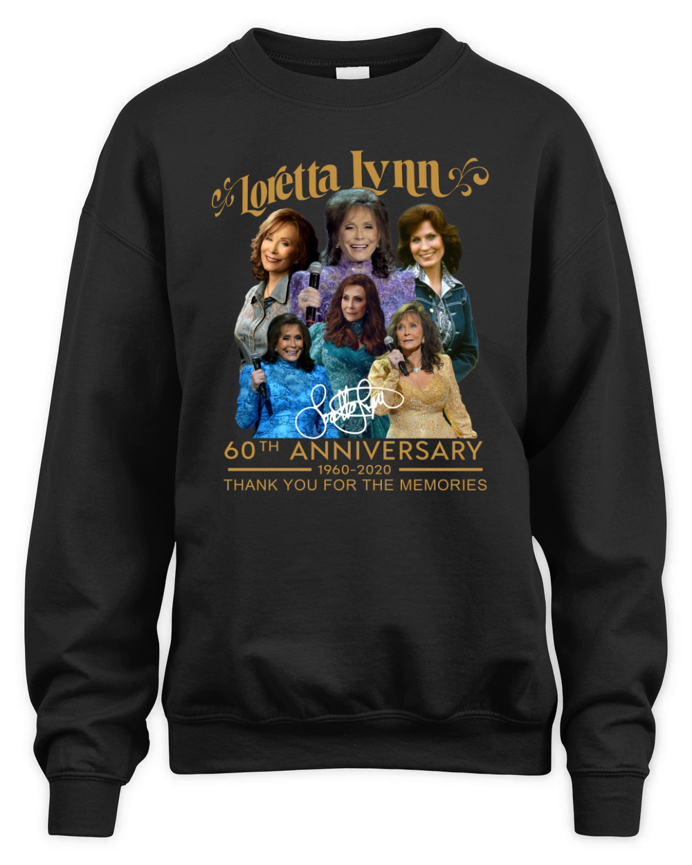 Loretta Lynn 60th Anniversary 1960-2020 signature shirt Unisex Premium Crewneck Sweatshirt