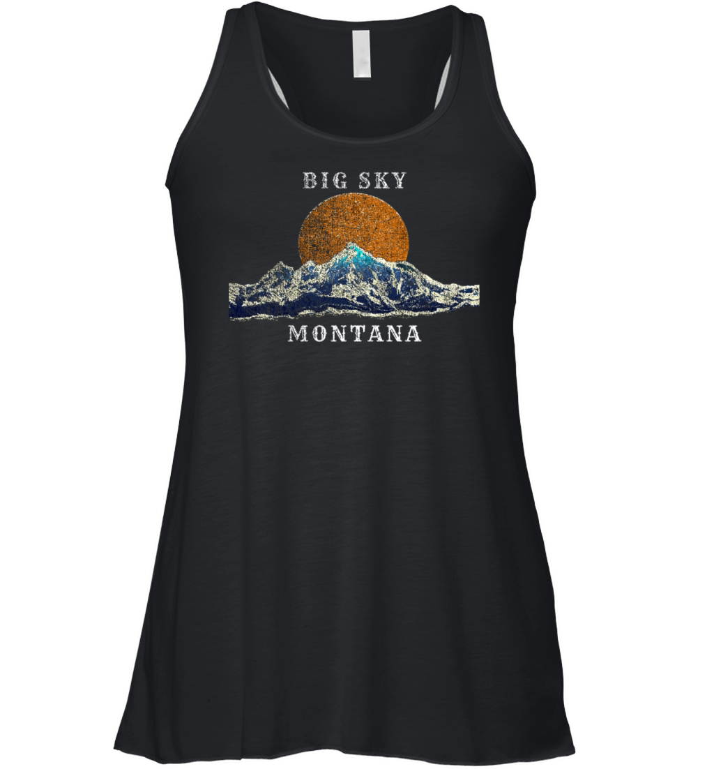 Big Sky Montana With Mountain Scene Women's Flowy Tank Top