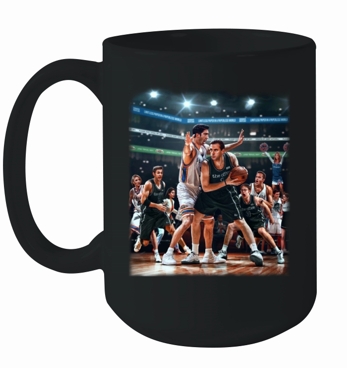 Friends Tv show Ross prevent Michael Scott basketball shirt Ceramic Mug