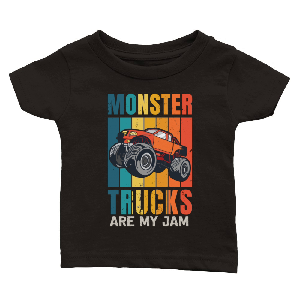 Monster Trucks Are My Jam Vintage Retro Classic Baby Crewneck T-shirt