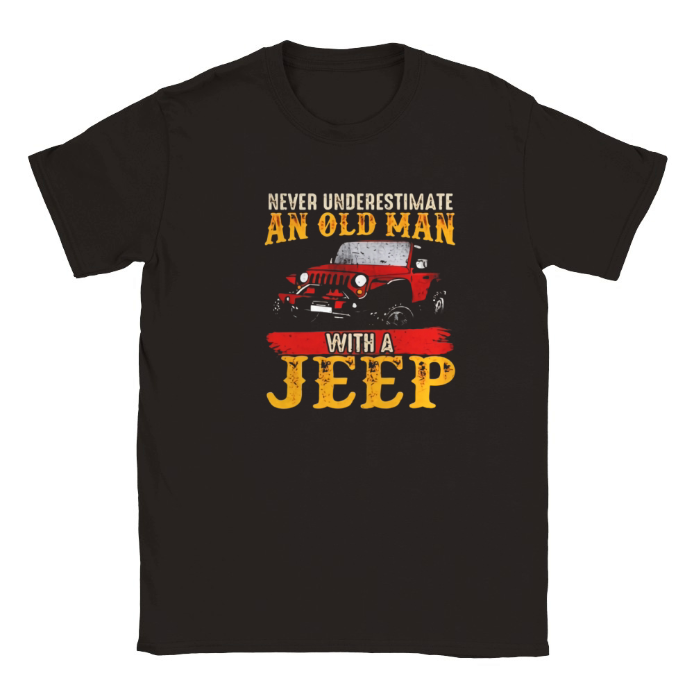 mens mens never underestimate an old man with a jeep Classic Kids Crewneck T-shirt