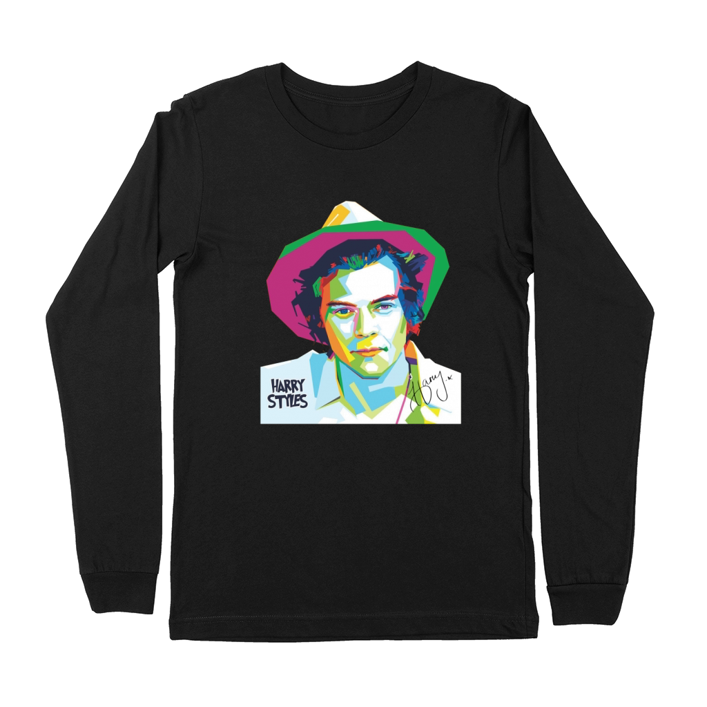 Colorful Harry Styles art autographed shirt Premium Long Sleeve