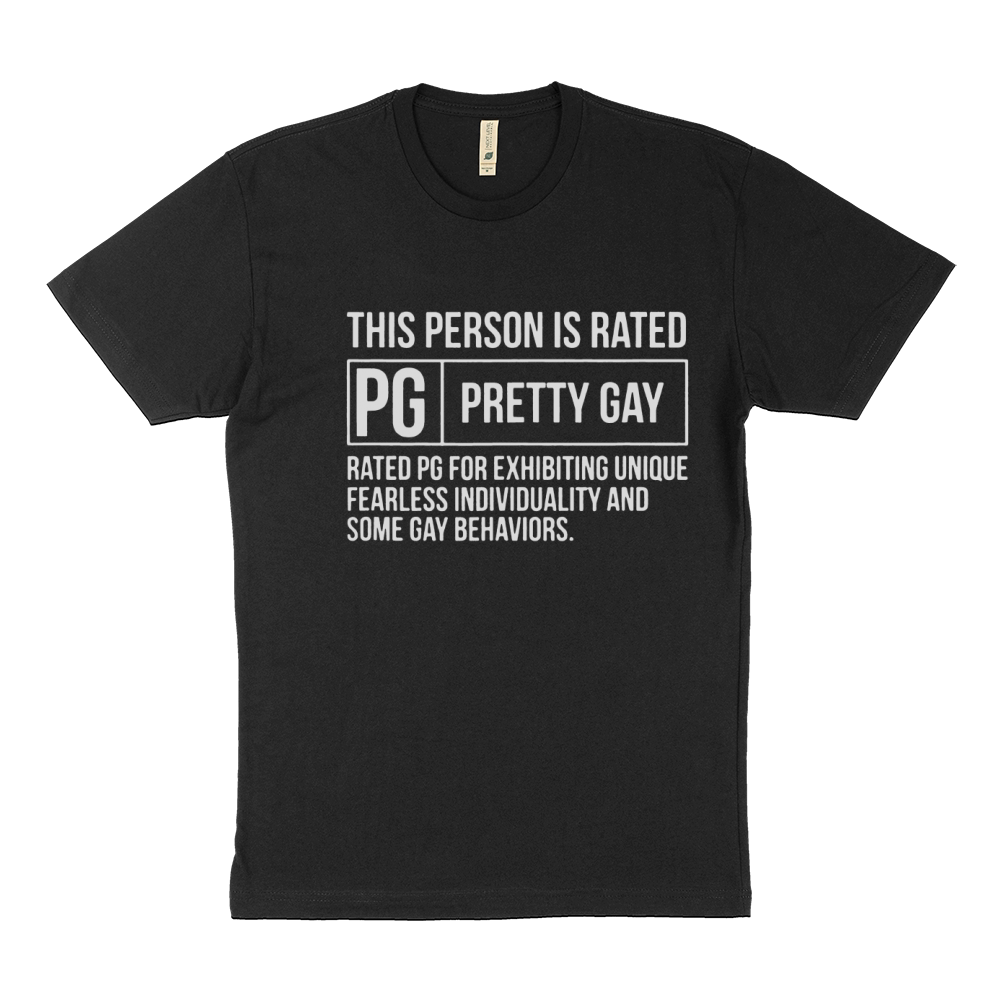 This Person Is Rated Pg Pretty Gay LGBT Joke shirt Sustainable T-Shirt