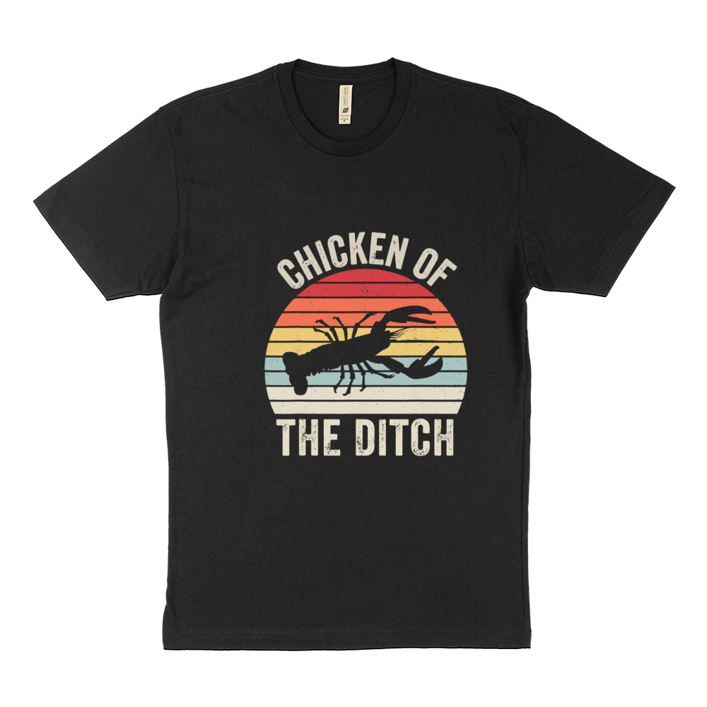 Vintage Retro Chicken Of The Ditch Cajun Crawfish Sustainable T-Shirt