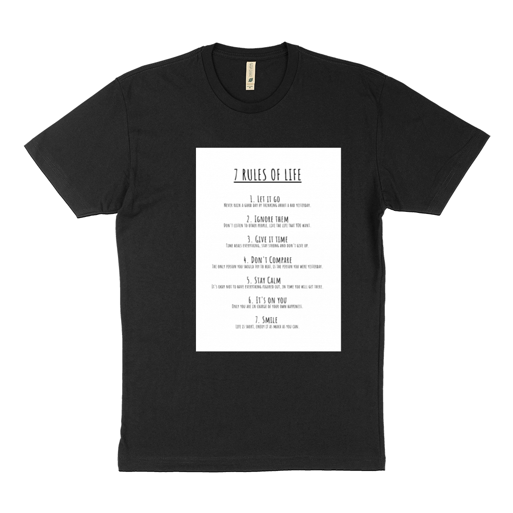 Motivational Quotes - 7 Rules of Life Sustainable T-Shirt