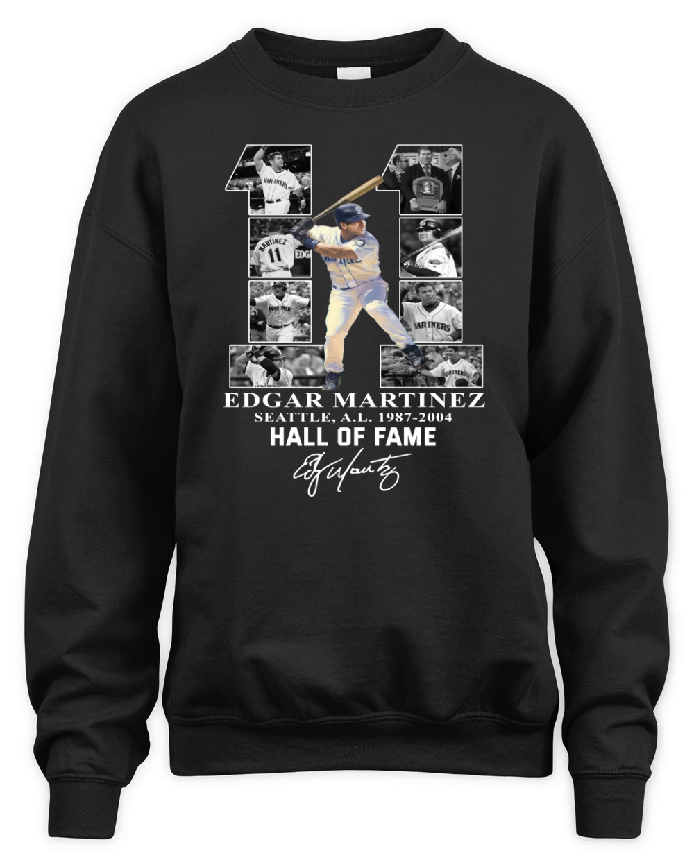 Edgar Martinez 11 Seattle Hall Of Fame signature shirt Unisex Premium Crewneck Sweatshirt
