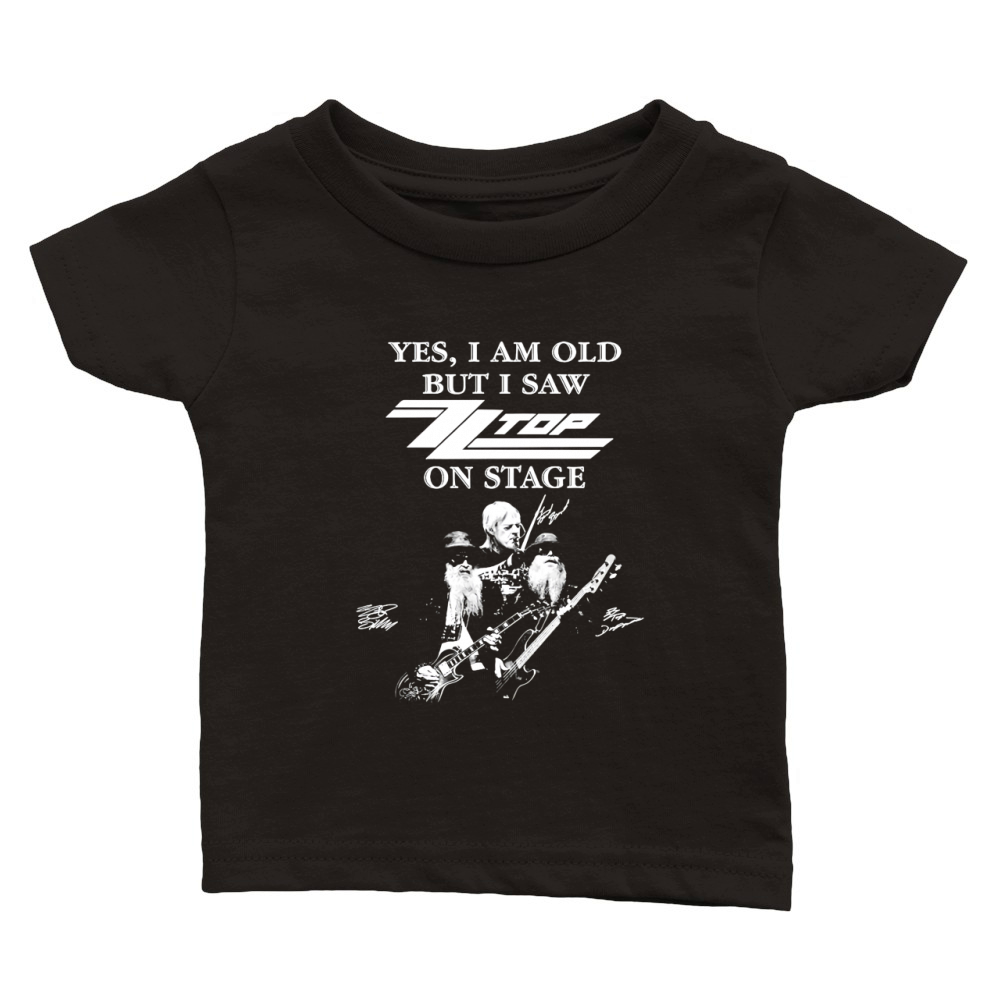 Yes I am old but I saw ZZ Top in stage signatures Classic Baby Crewneck T-shirt