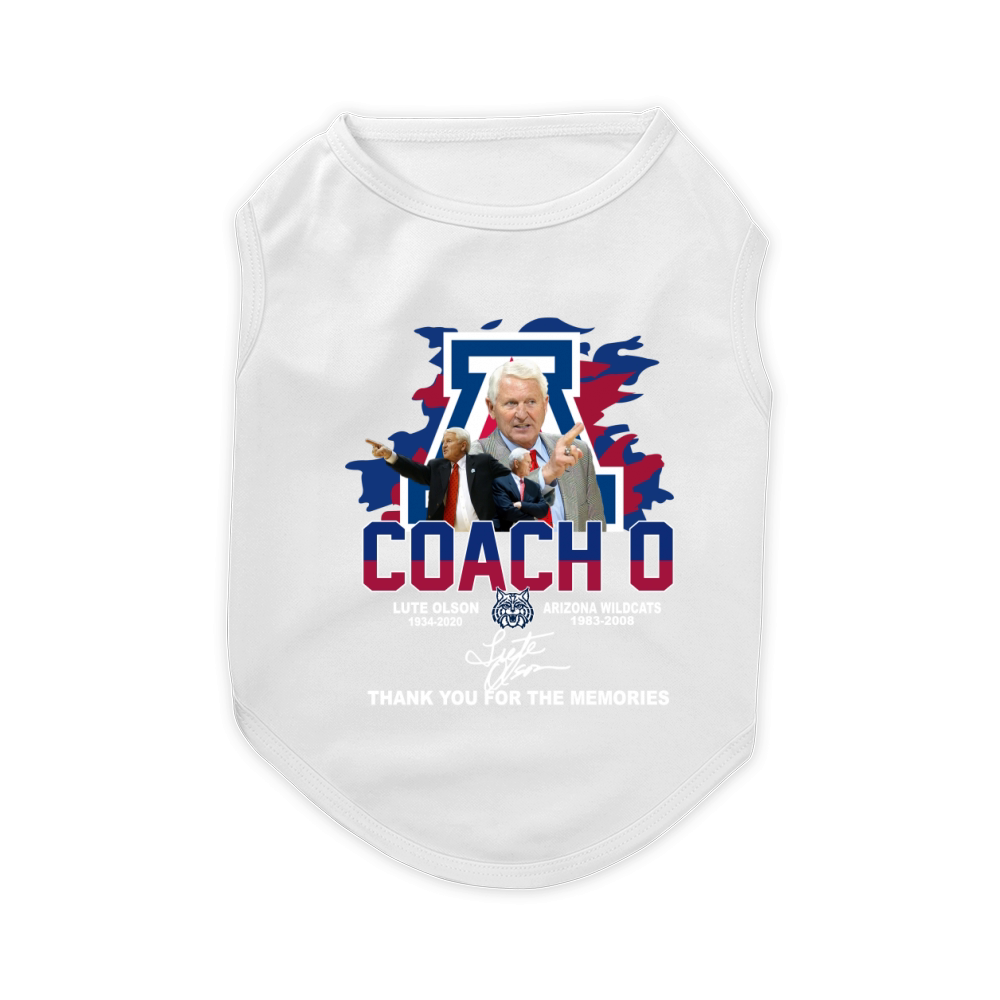 Coach O Lute Olson 1934 2020 Arizona Wildcats 1983 2008 Signature Pet T-Shirt