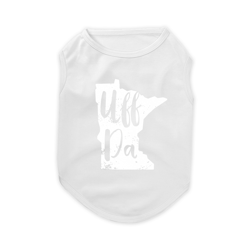 Uff Da Minnesota Map Funny Distressed T-Shirt Pet T-Shirt