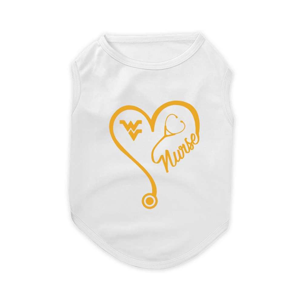 West Virginia Mountaineers   Nurse Heart and Team Pet T-Shirt
