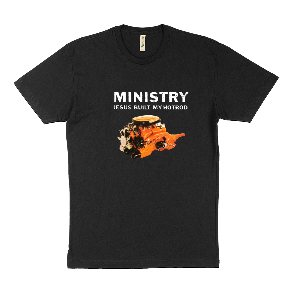 Ministry Jesus Built My Hotrod Sustainable T-Shirt