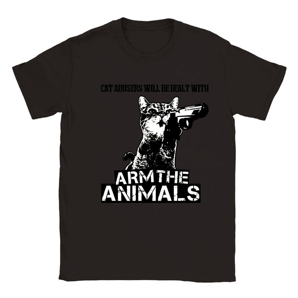 Cat Abusers Will Be Dealt With Arm The Animals Shirt Classic Kids Crewneck T-shirt