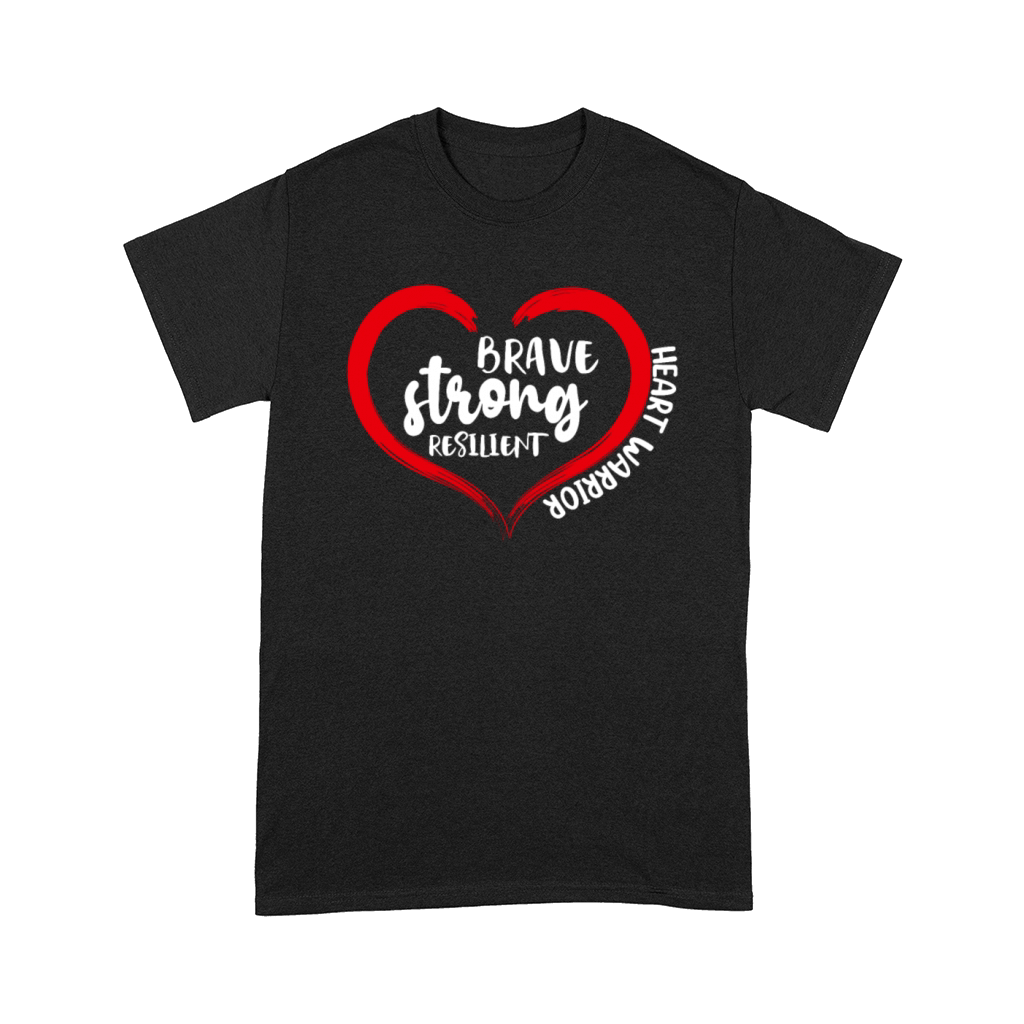 Heart Warrior CHD Awareness Brave Strong Resilient Comfort T-shirt