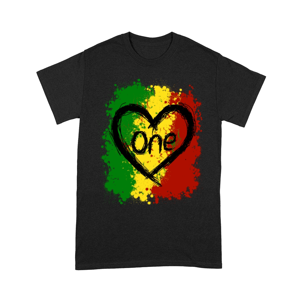 One Love Reggae Heart Rasta Colors Reggaeton Music Comfort T-shirt