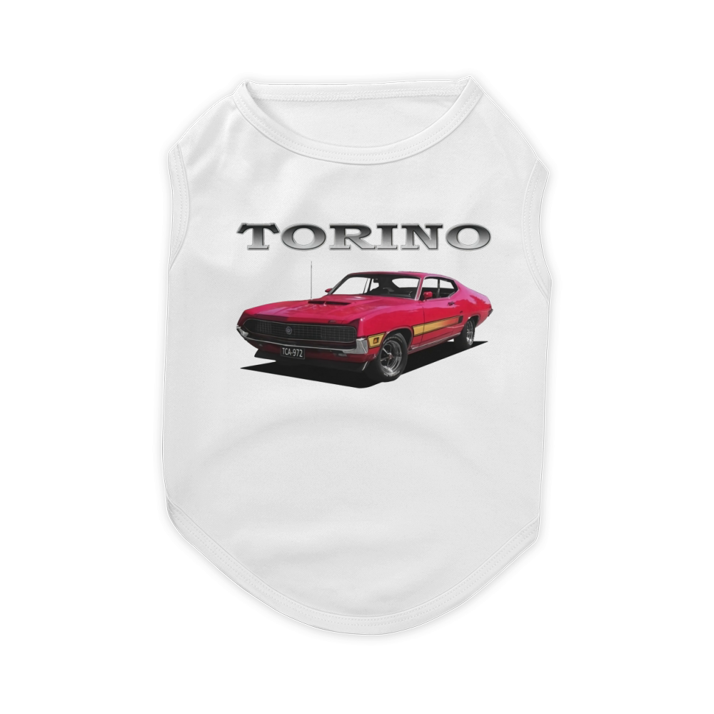 1970 Ford Torino GT Red Pet T-Shirt
