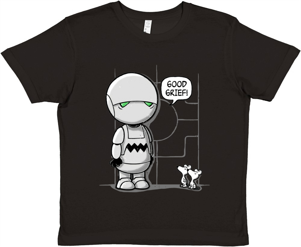 GOOD GRIEF MARVIN HITCHHIKERS GUIDE TO THE GALAXY Premium Kids Crewneck T-shirt