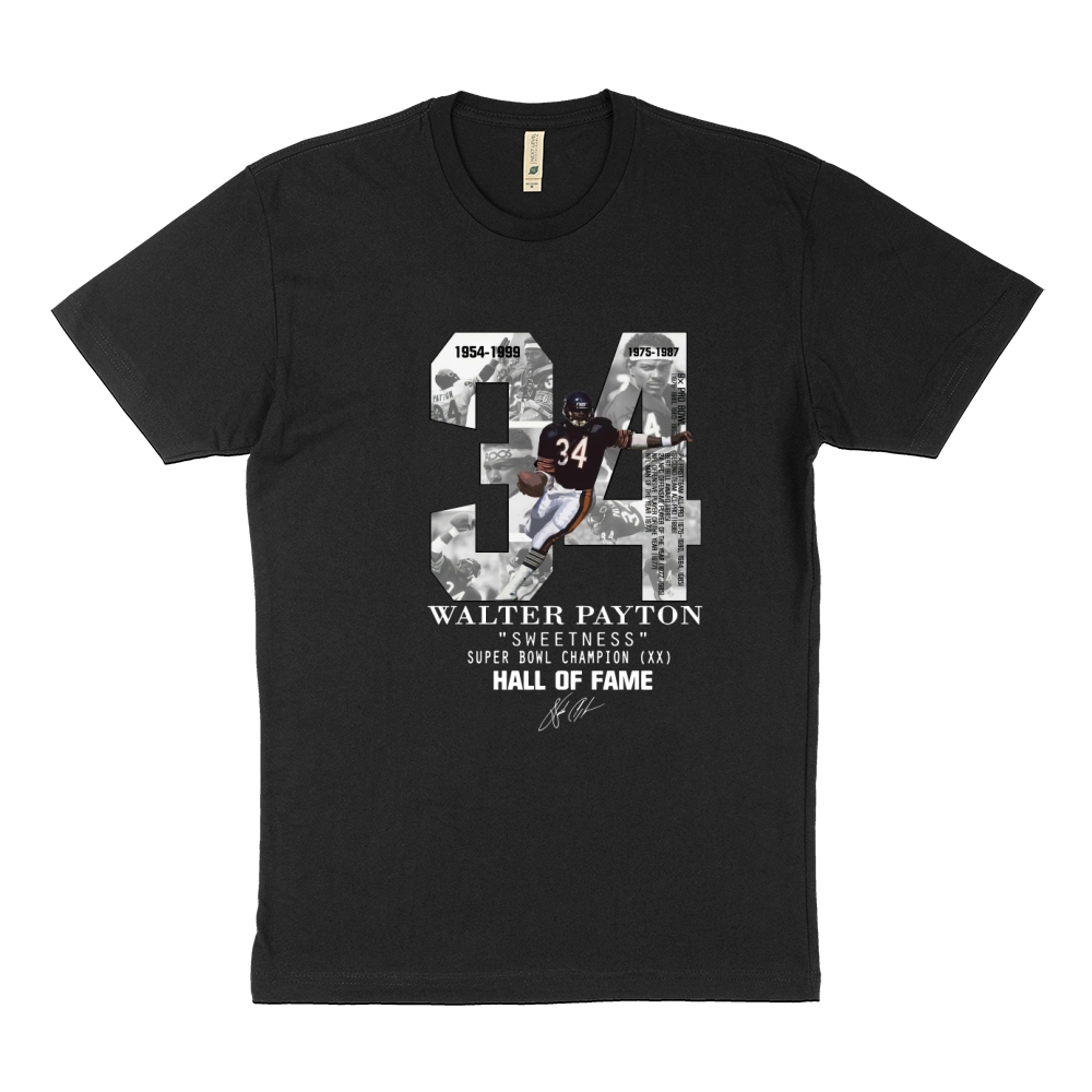 34 Walter Payton Sweetness Super Bowl Champion Hall Of Fame shirt Sustainable T-Shirt