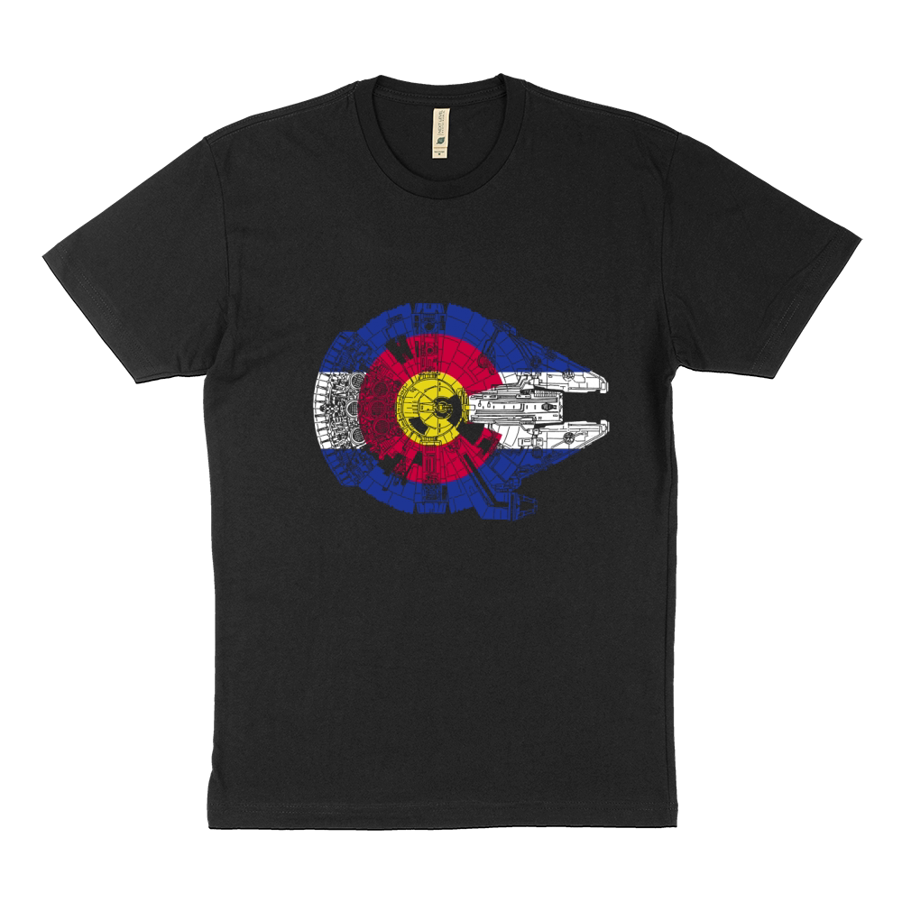 Colorado Flag and The Millennium Falcon Sustainable T-Shirt