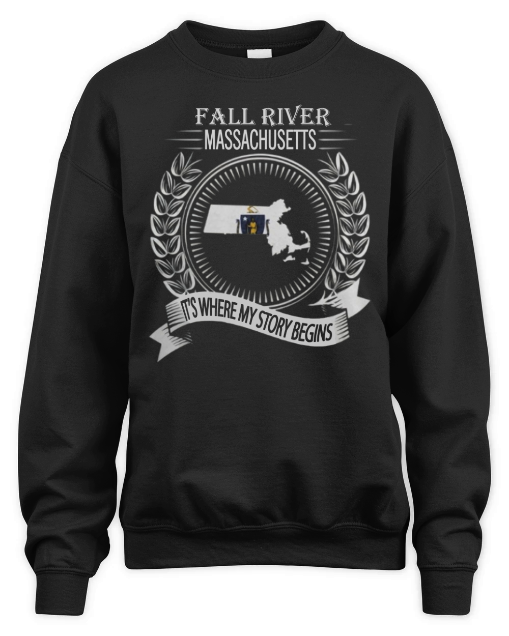 Fall River Massachusetts is where my story begins Unisex Premium Crewneck Sweatshirt