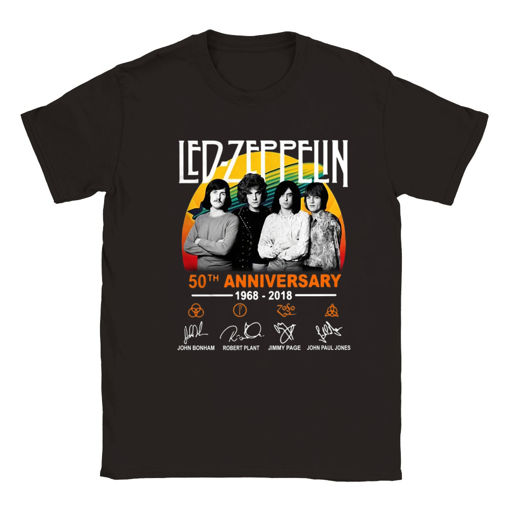 50th Anniversary Led Zeppelin 1968-2018 Signatures shirt Classic Kids Crewneck T-shirt