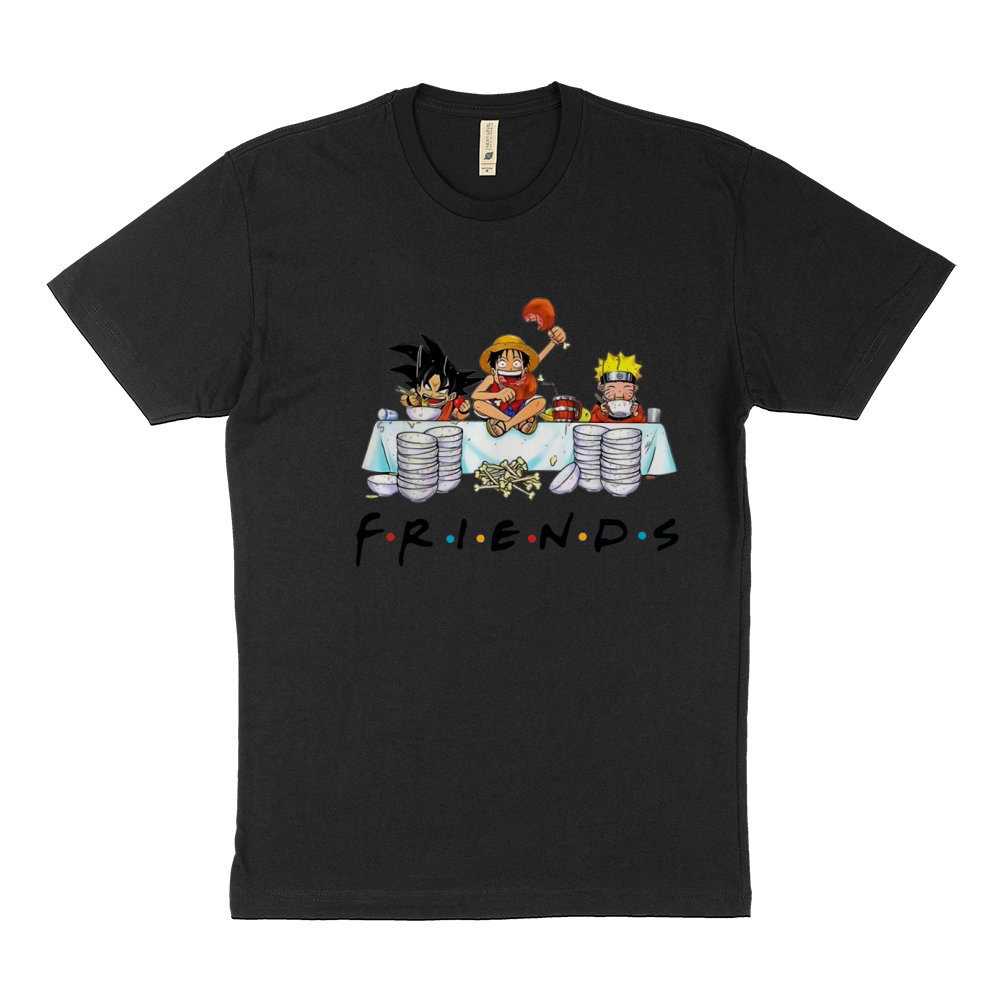 Friends Son Goku Naruto Luffy Sustainable T-Shirt