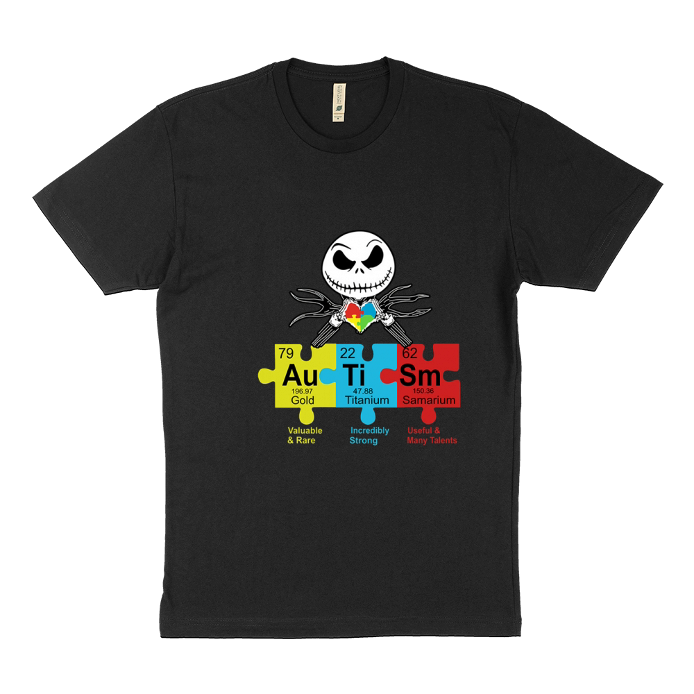 Jack Skellington Autism Periodic Table shirt Sustainable T-Shirt